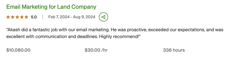 Hiring for Online Email Marketing Manager using Kit.com - 5.0 rating
